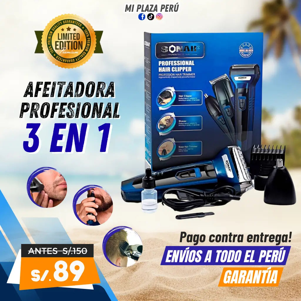Sonar™ 3 en 1 - Afeitadora Profesional PREMIUM®